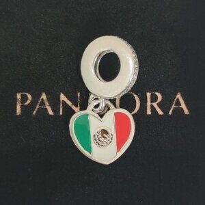 Pandora Mexico Flag Dangle Charm Travel Pendant S925 Silver with box